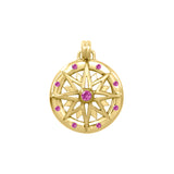 Wander through my compass Solid Yellow Gold Pendant and gemstone GPD683