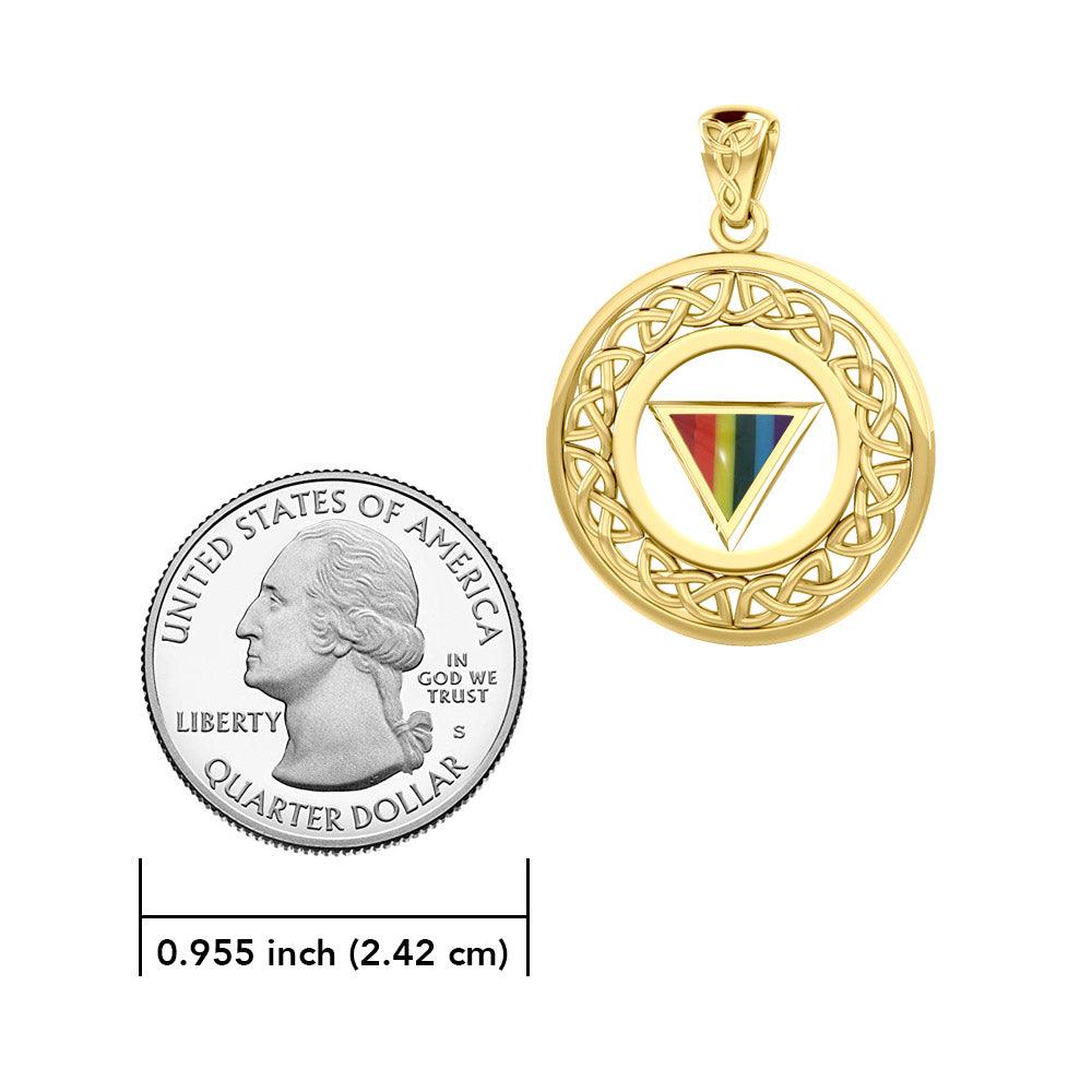 Celtic Knot LGBTQ Pride Solid Gold Pendant GPD729 - Jewelry
