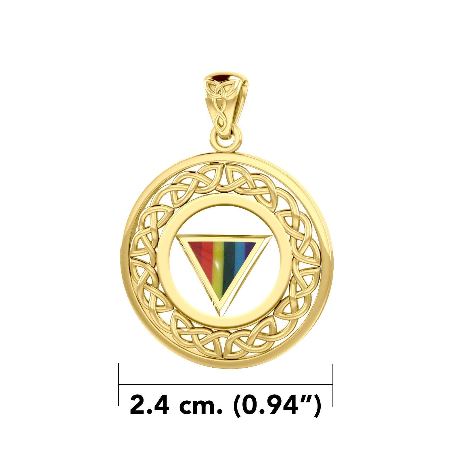 Celtic Knot LGBTQ Pride Solid Gold Pendant GPD729 - Jewelry
