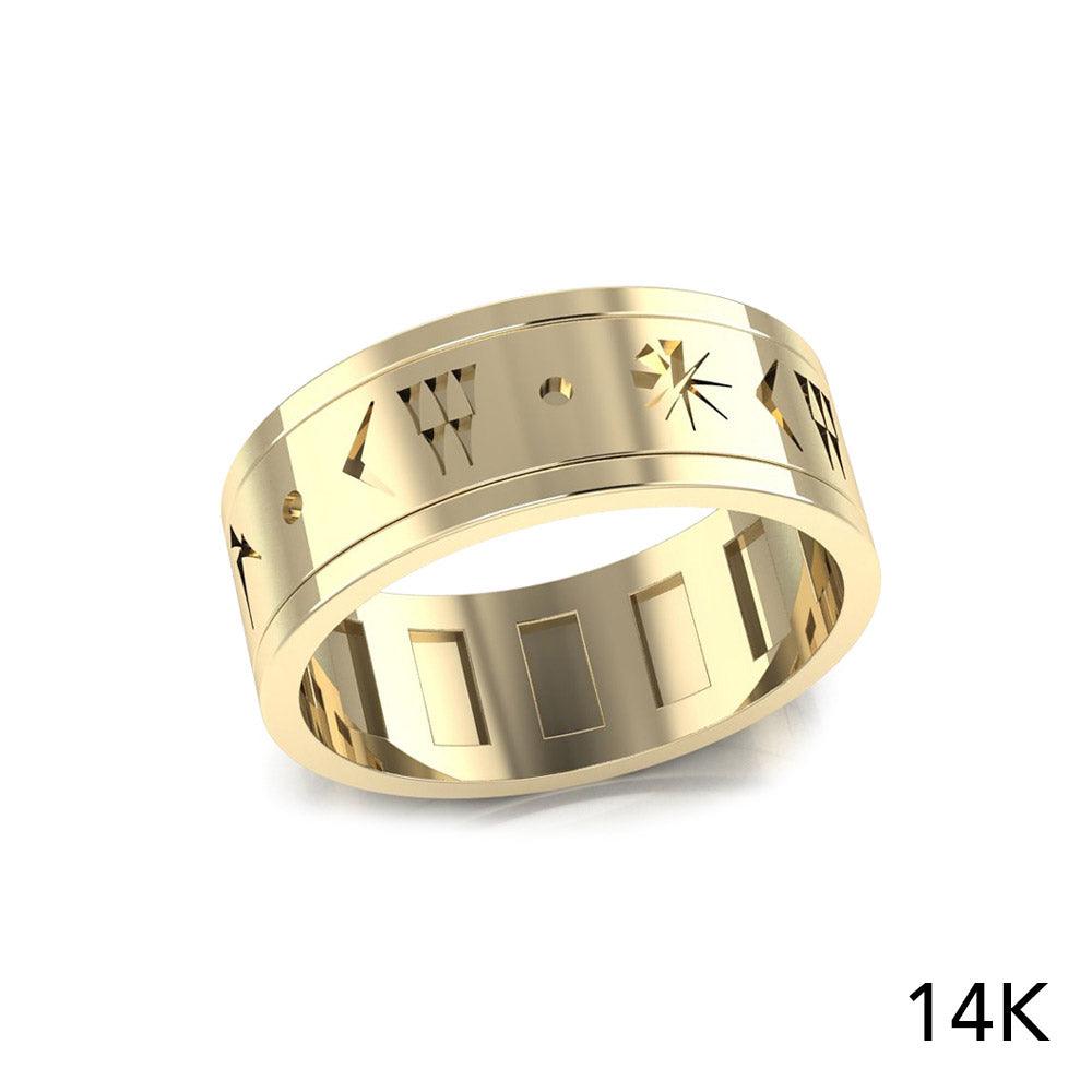 Steve Miller Inanna or Ishtar Goddess Yellow Gold Spinner Ring GRI2159 - Jewelry