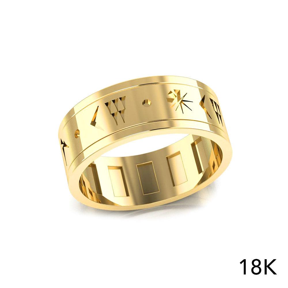 Steve Miller Inanna or Ishtar Goddess Yellow Gold Spinner Ring GRI2159 - Jewelry