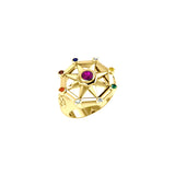 Surya Sun Solid Yellow Gold Ring GRI1245