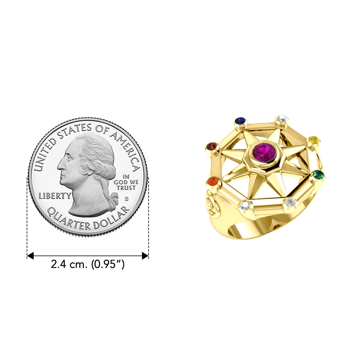 Surya Sun Solid Yellow Gold Ring GRI1245