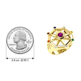 Surya Sun Solid Yellow Gold Ring GRI1245