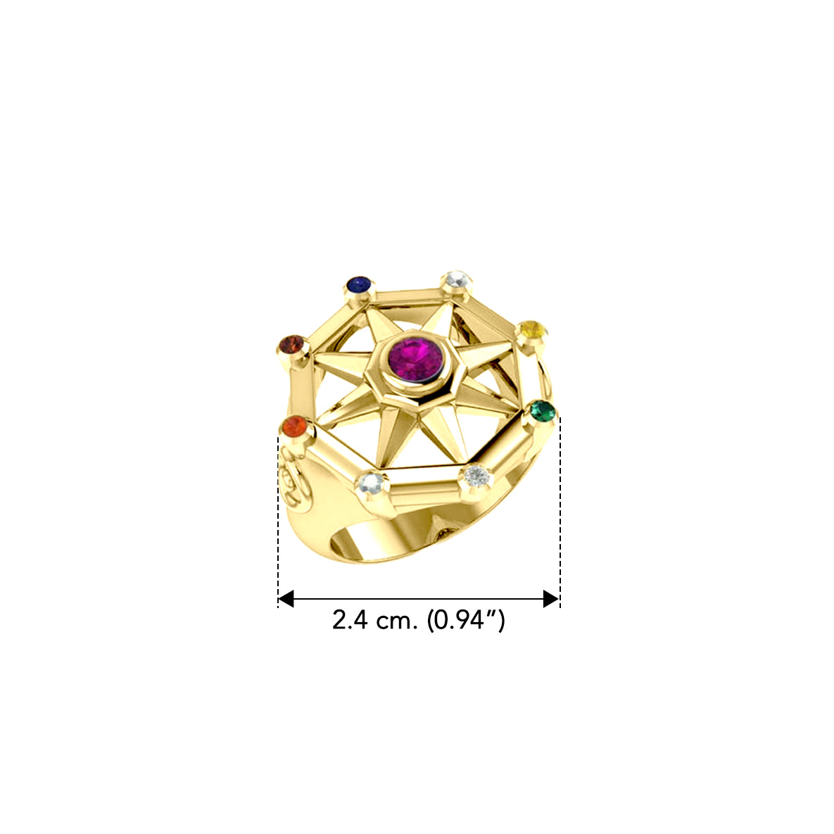 Surya Sun Solid Yellow Gold Ring GRI1245