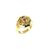 Chandra Moon Solid Yellow Gold Ring GRI1247