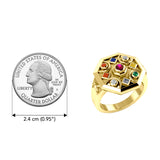 Chandra Moon Solid Yellow Gold Ring GRI1247