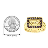 Elegant Gemstone Celtic Knotwork Solid Yellow Gold Ring GRI1434