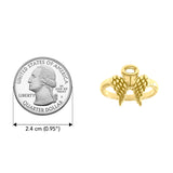 Angel Wings Halo Solid Yellow Gold Ring GRI1549
