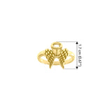 Angel Wings Halo Solid Yellow Gold Ring GRI1549