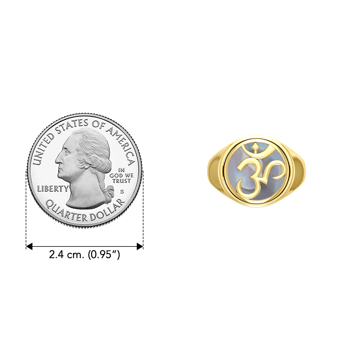 Om Flip Solid Yellow Gold Ring GRI162