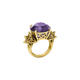 Sacred Hexagon Solid Yellow Gold Cocktail Ring GRI1697