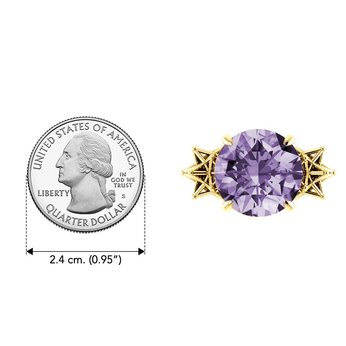 Sacred Hexagon Solid Yellow Gold Cocktail Ring GRI1697