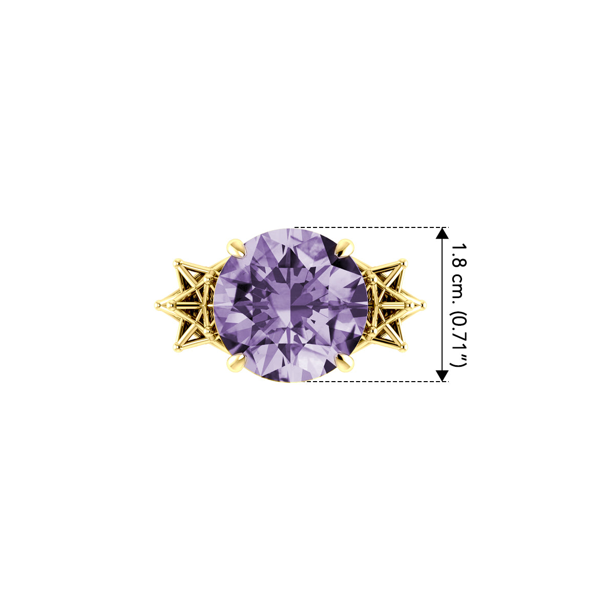 Sacred Hexagon Solid Yellow Gold Cocktail Ring GRI1697