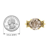 Celtic Heart with Merkaba Solid Yellow Gold Cocktail Ring with Large Gemstone GRI1698