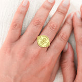 Sigil of the Archangel Raziel Solid Yellow Gold Ring GRI1762