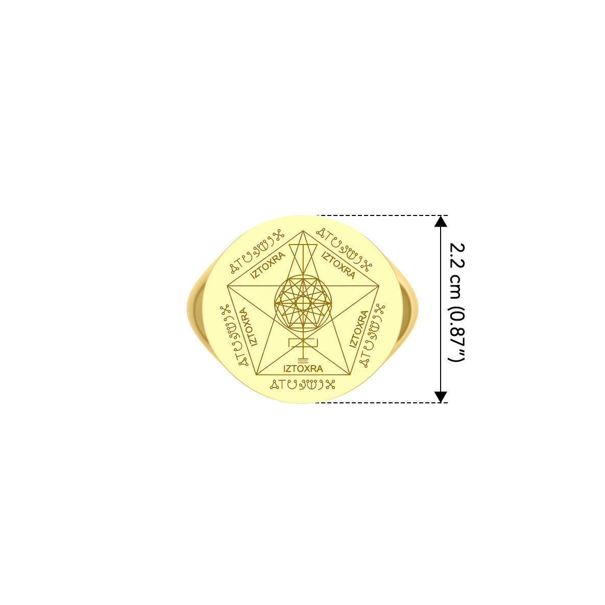 Highest Sigil Solid Yellow Gold Ring GRI1893