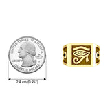 The Eye of Horus and Ankh Solid Yellow Gold Signet Men Ring GRI1980