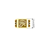 The Eye of Horus and Ankh Solid Yellow Gold Signet Men Ring GRI1980