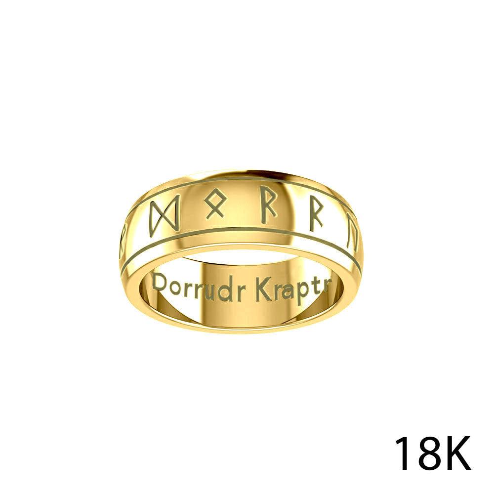 Steve Miller Runic Solid Yellow Gold Spinner Ring GRI2194 - Jewelry