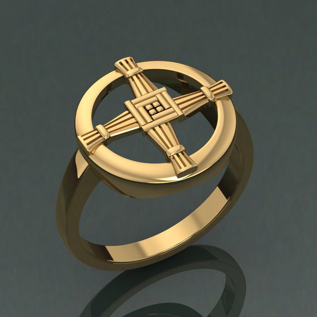 Saint Brigids Cross 14K Gold Ring GRI2293 - Jewelry