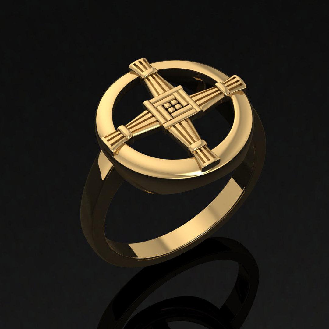 Saint Brigids Cross 14K Gold Ring GRI2293 - Jewelry