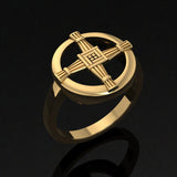 Saint Brigids Cross 14K Gold Ring GRI2293 - Jewelry
