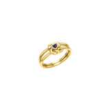 Celtic Knotwork Solid Yellow Gold Ring With Heart Gemstone GRI2308