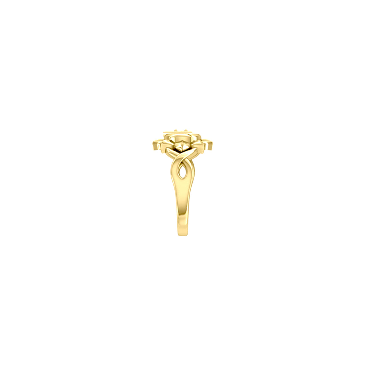 Manipura Solar Plexus Chakra with Celtic Designs Solid Yellow Gold Ring GRI2338