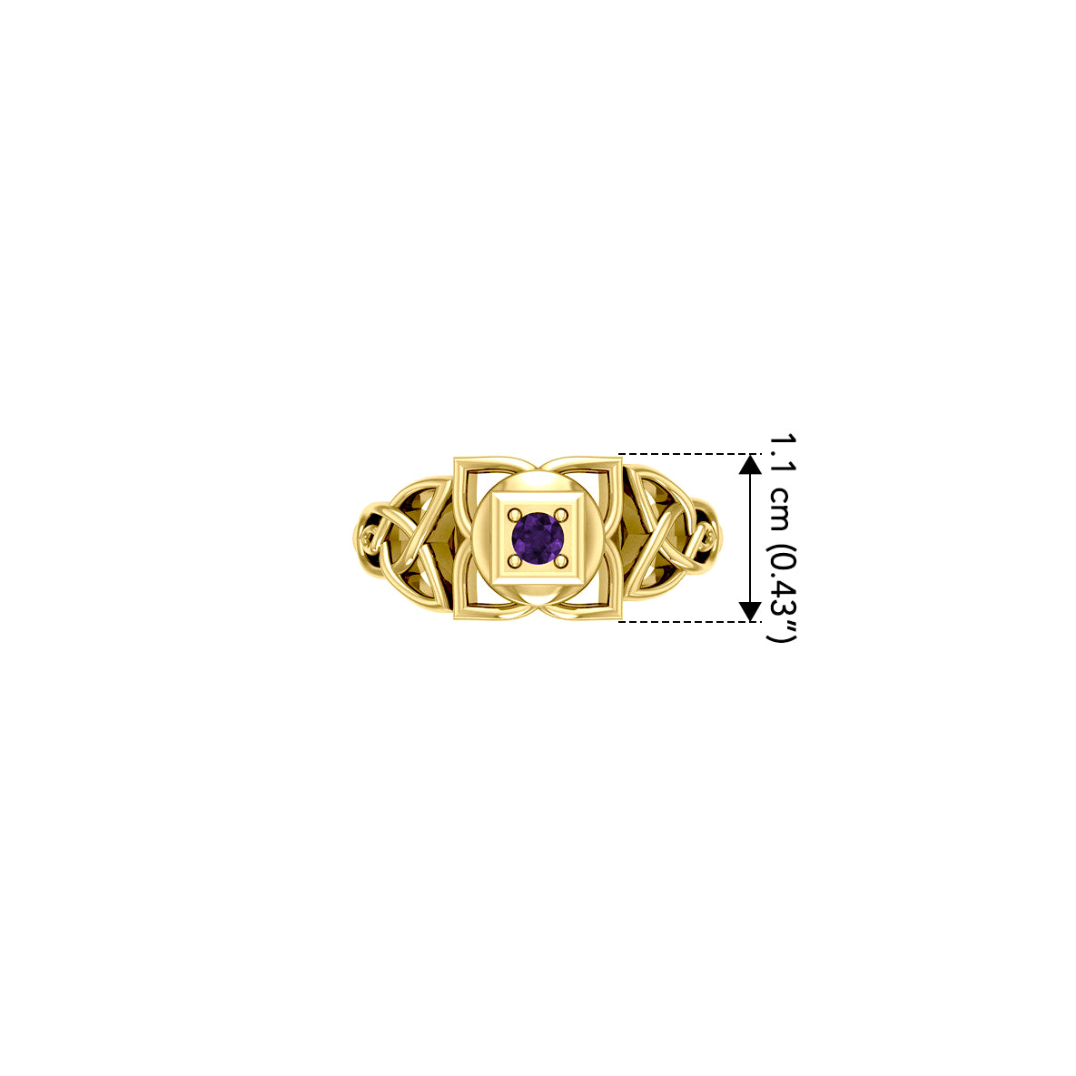 Muladhara Root Chakra with Celtic Designs Solid Yellow Gold Ring GRI2351