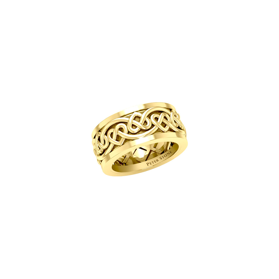 Celtic Heart Solid Yellow Gold Spinner Ring GRI2454