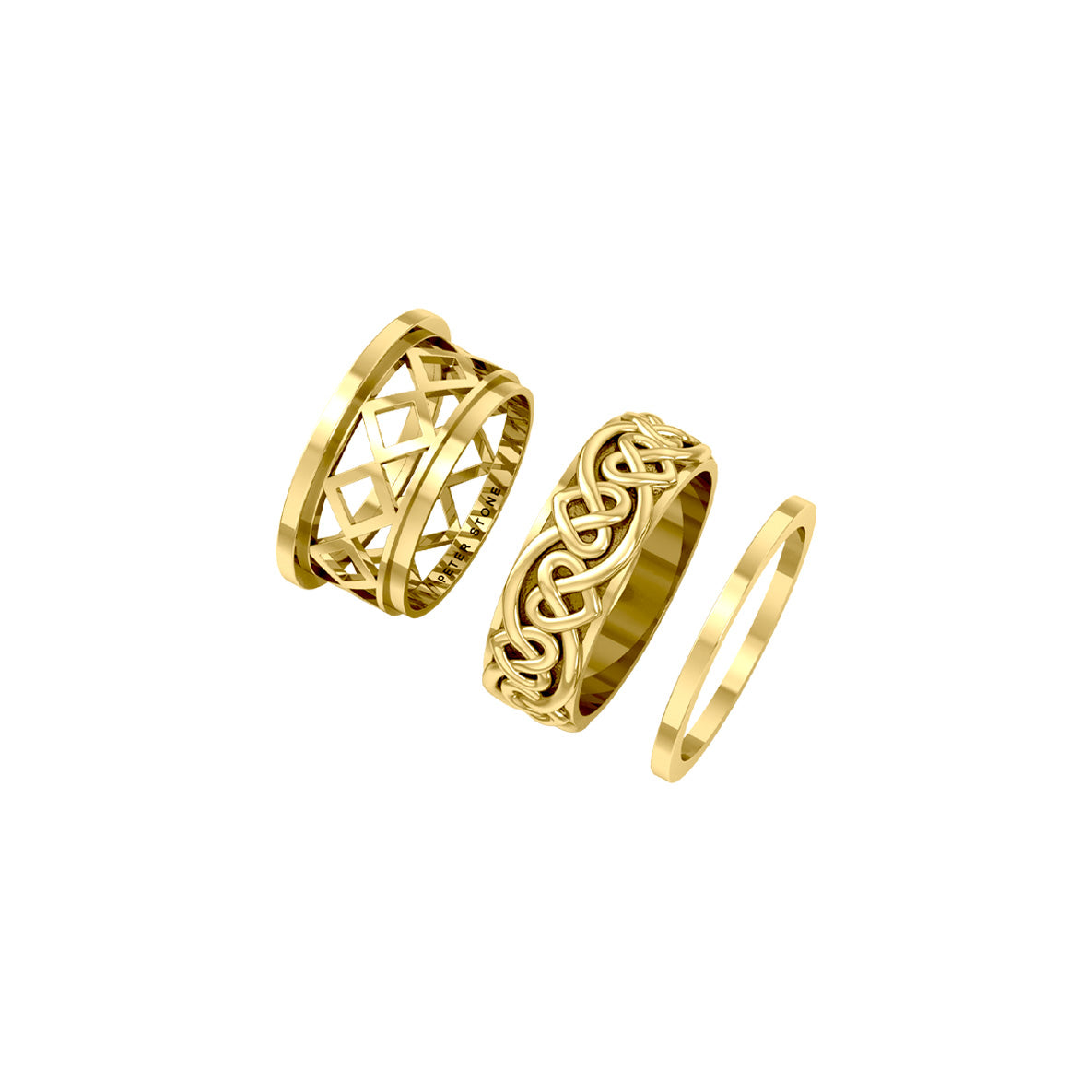 Celtic Heart Solid Yellow Gold Spinner Ring GRI2454