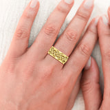 Celtic Heart Solid Yellow Gold Spinner Ring GRI2454