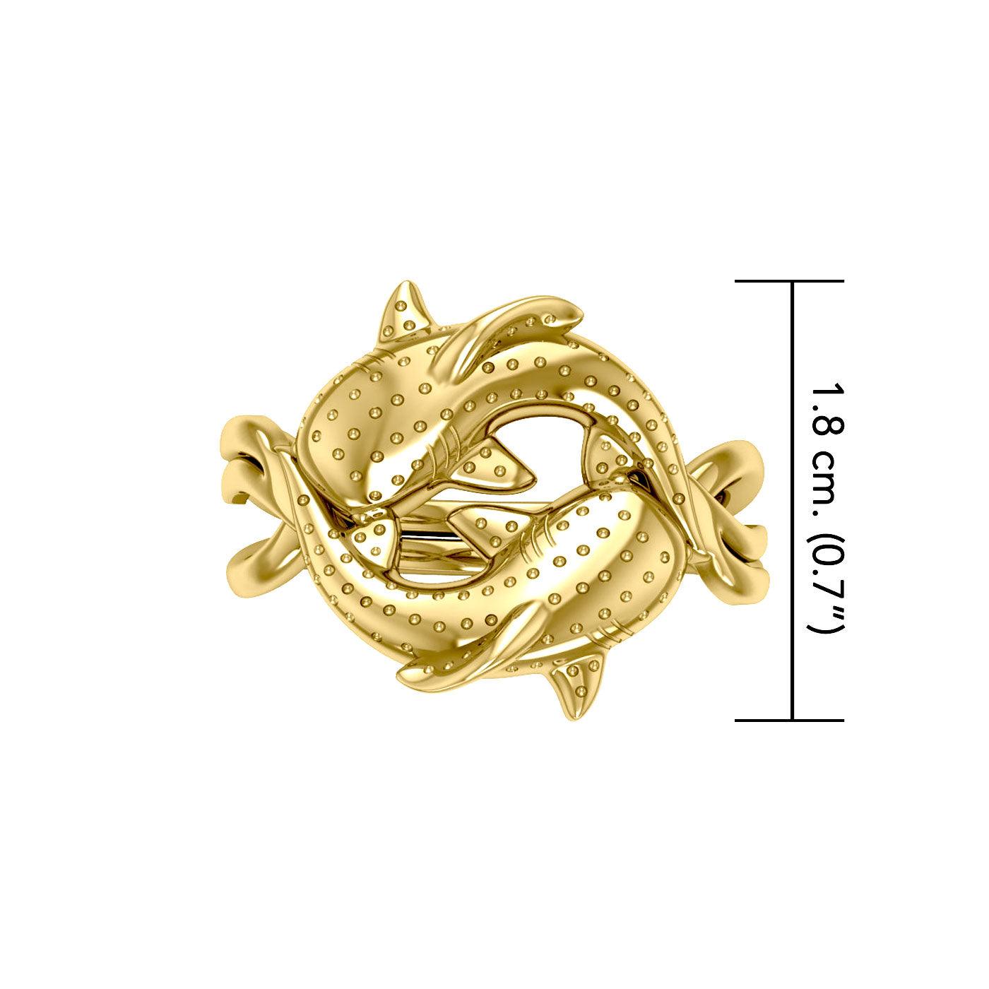 Marine Harmony Solid Yellow Gold Whale Sharks Puzzle Ring by Peter Stone GRI2471 - Jewelry