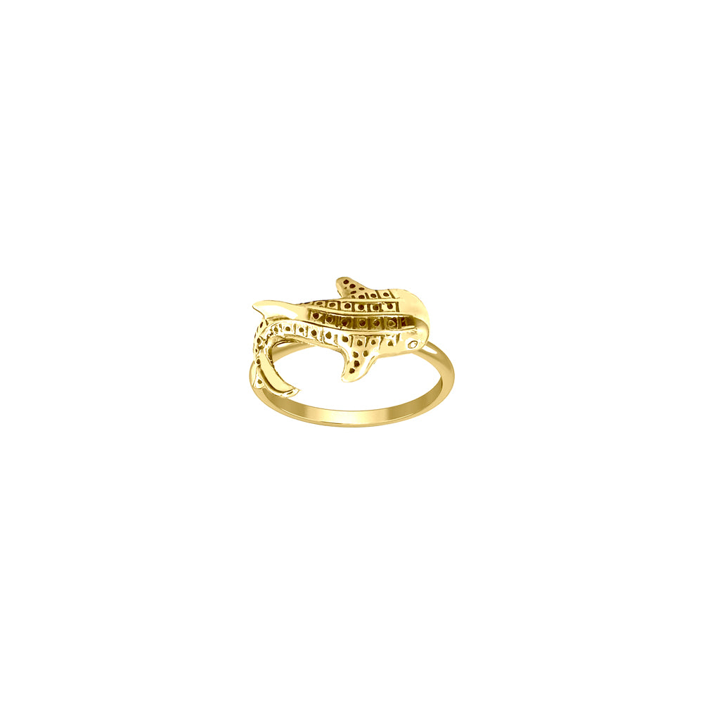 Small Whale Shark Solid Gold Ring GRI2501