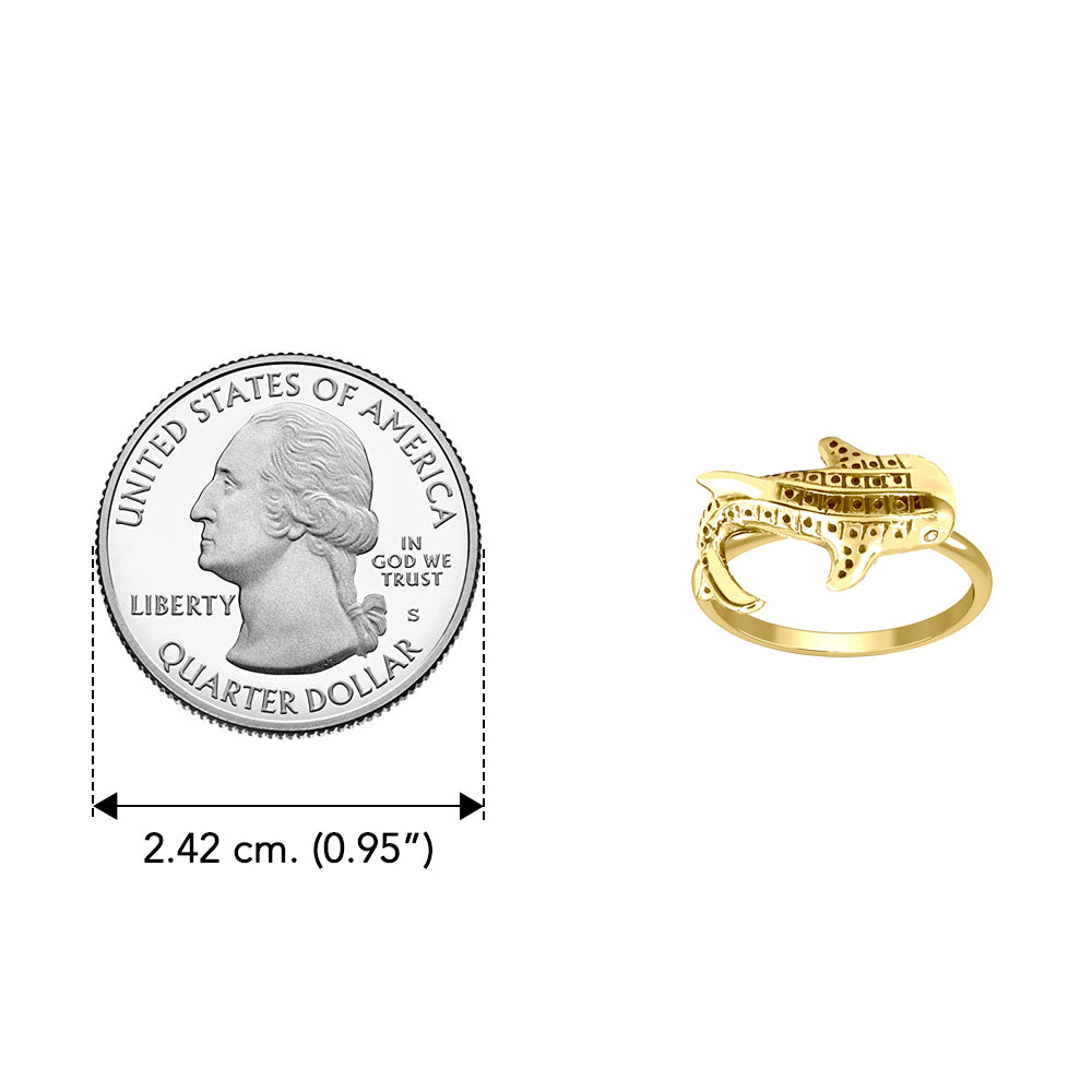 Small Whale Shark Solid Gold Ring GRI2501