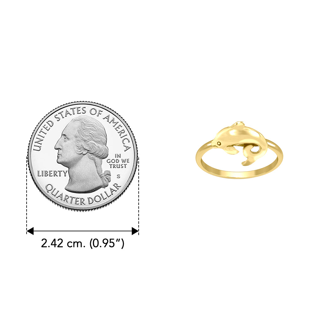 Dolphin Solid Gold Ring GRI2502