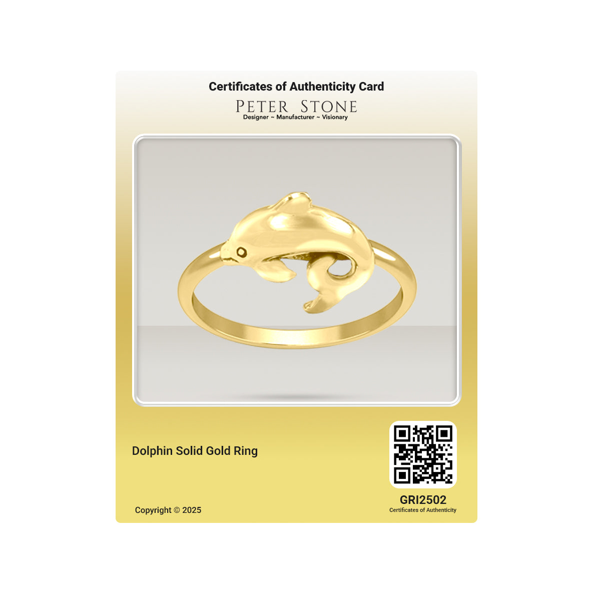 Dolphin Solid Gold Ring GRI2502