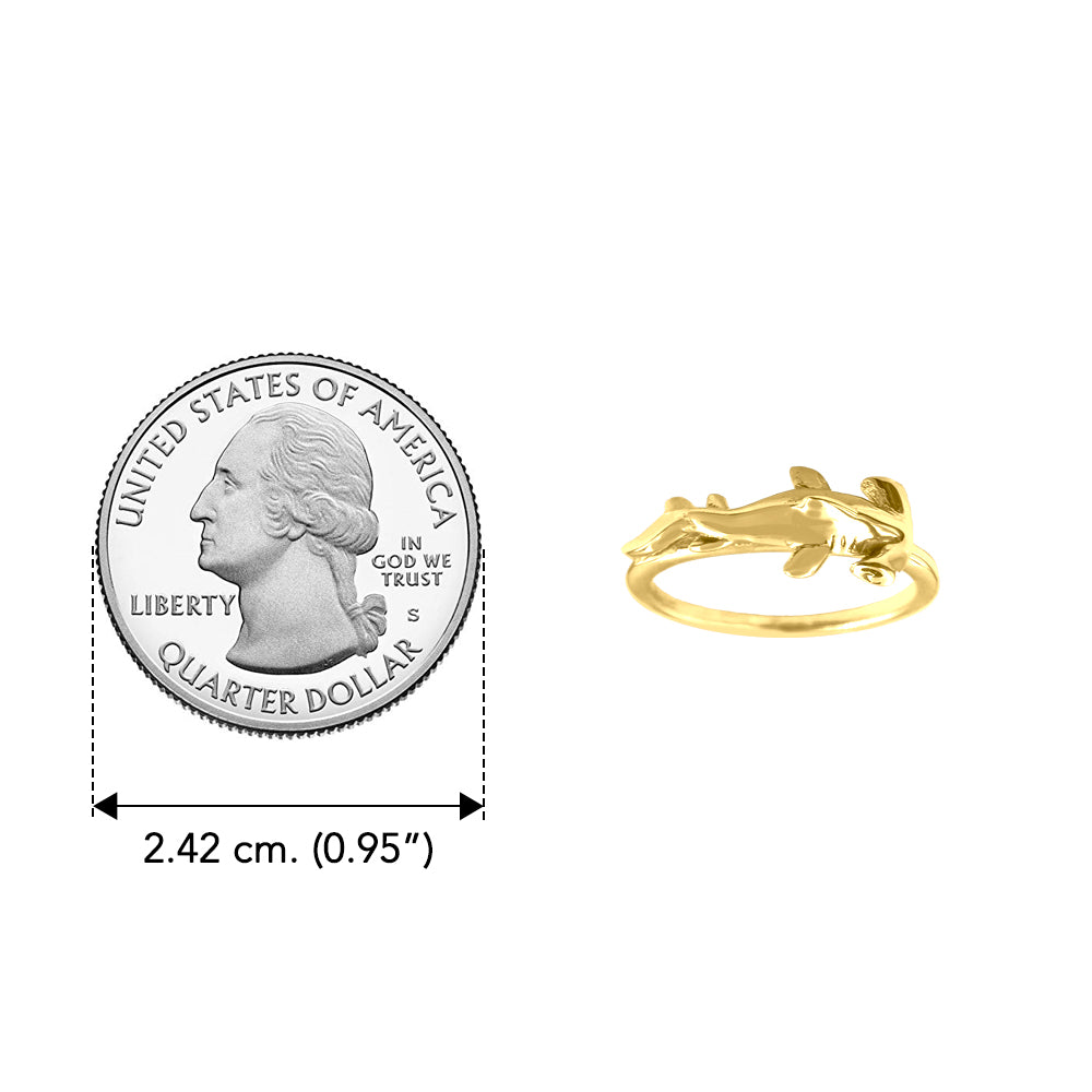 Hammerhead Shark Solid Gold Ring GRI2503