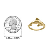 Jumping Dolphin Solid Gold Ring GRI2505