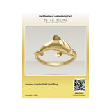 Jumping Dolphin Solid Gold Ring GRI2505