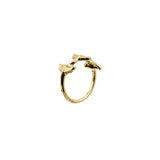 Triple Whale Tails Solid Gold Ring GRI2530