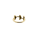 Triple Whale Tails Solid Gold Ring GRI2530