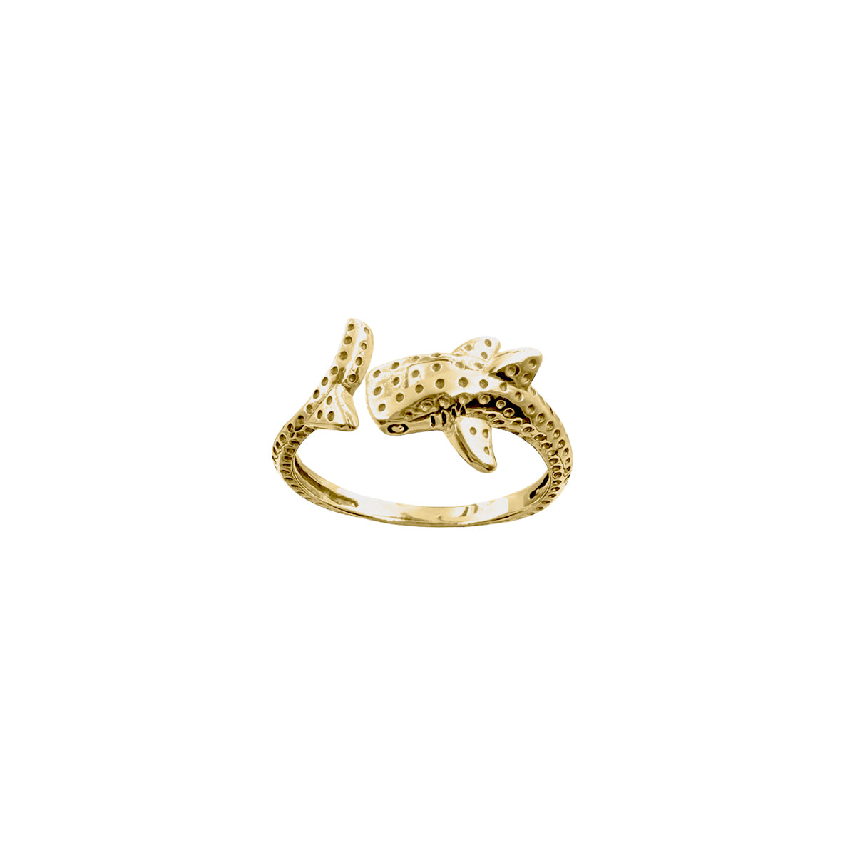 Whale Shark Solid Gold Wrap Ring GRI2556