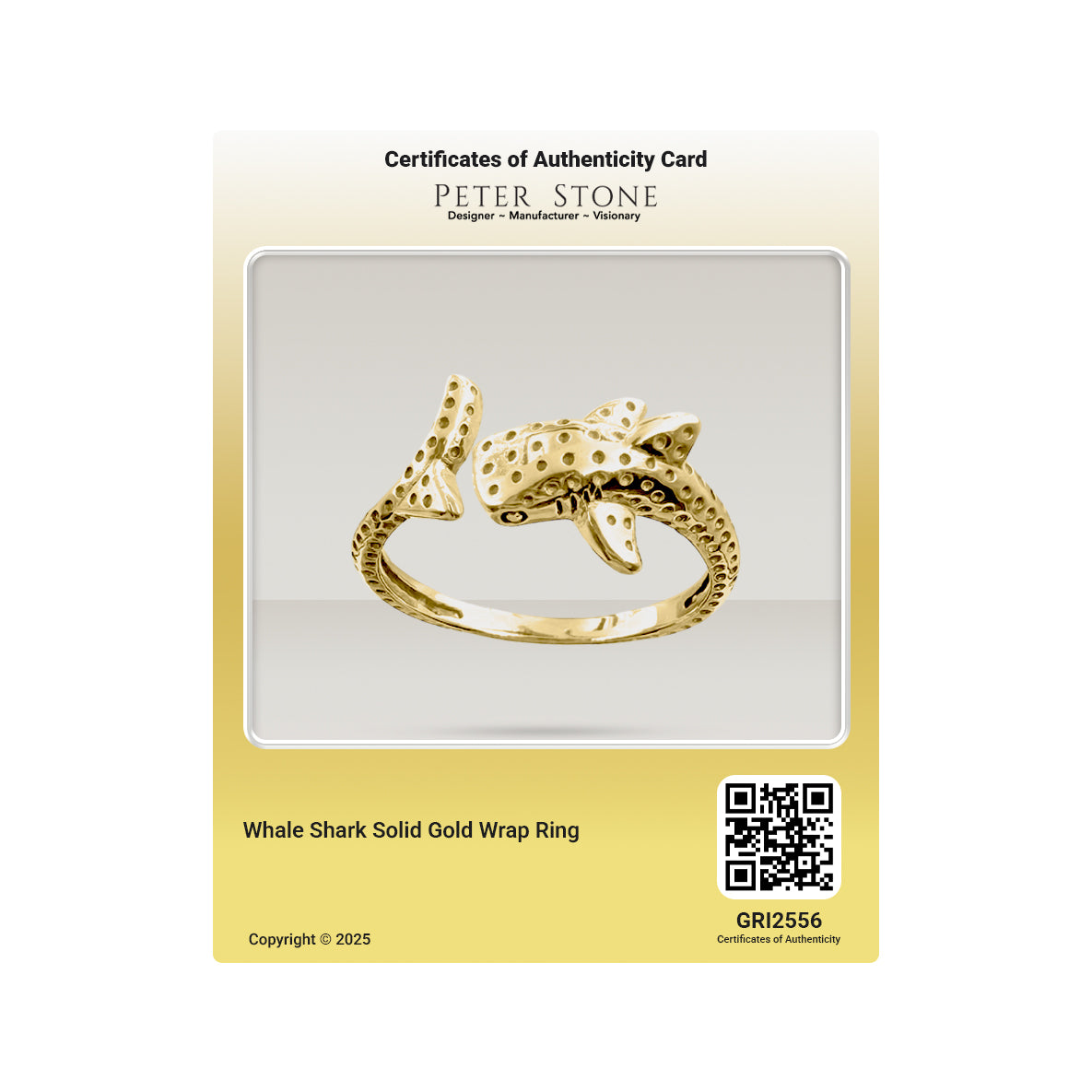 Whale Shark Solid Gold Wrap Ring GRI2556