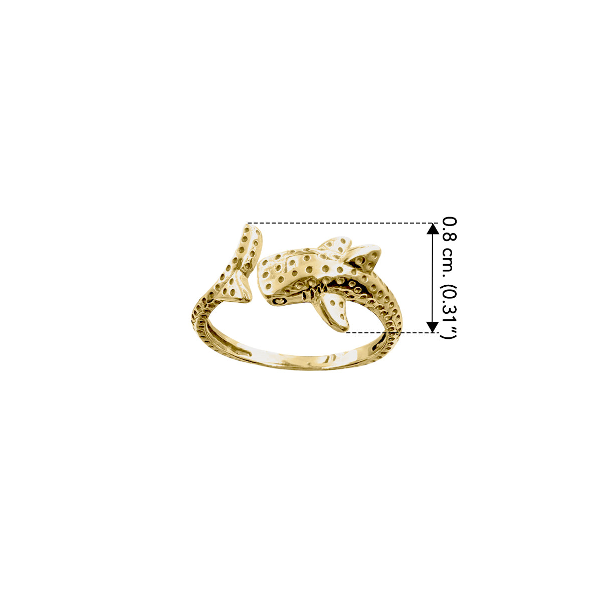 Whale Shark Solid Gold Wrap Ring GRI2556