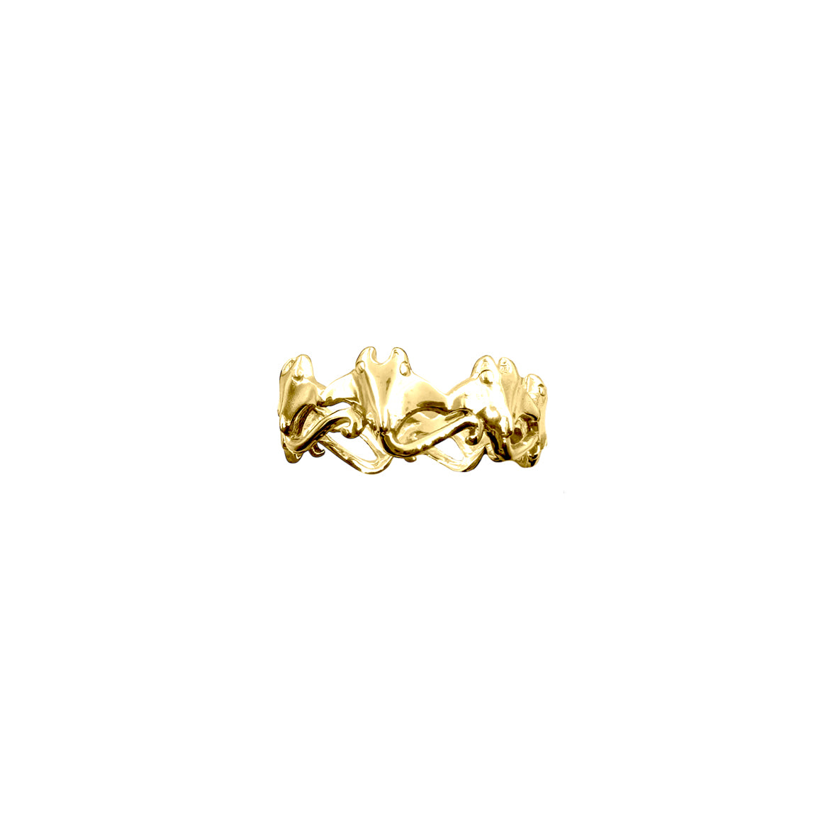 Manta Ray Solid Gold Band Ring GRI2557