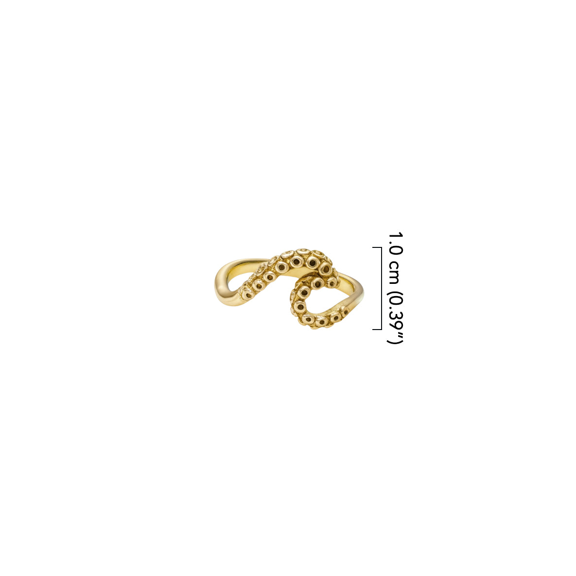 Wave with Octopus Tentacles Solid Gold Ring GRI2575