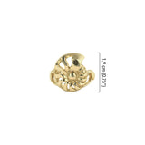 DiveSilver Nautilus and Wave Solid Gold Ring GRI2576