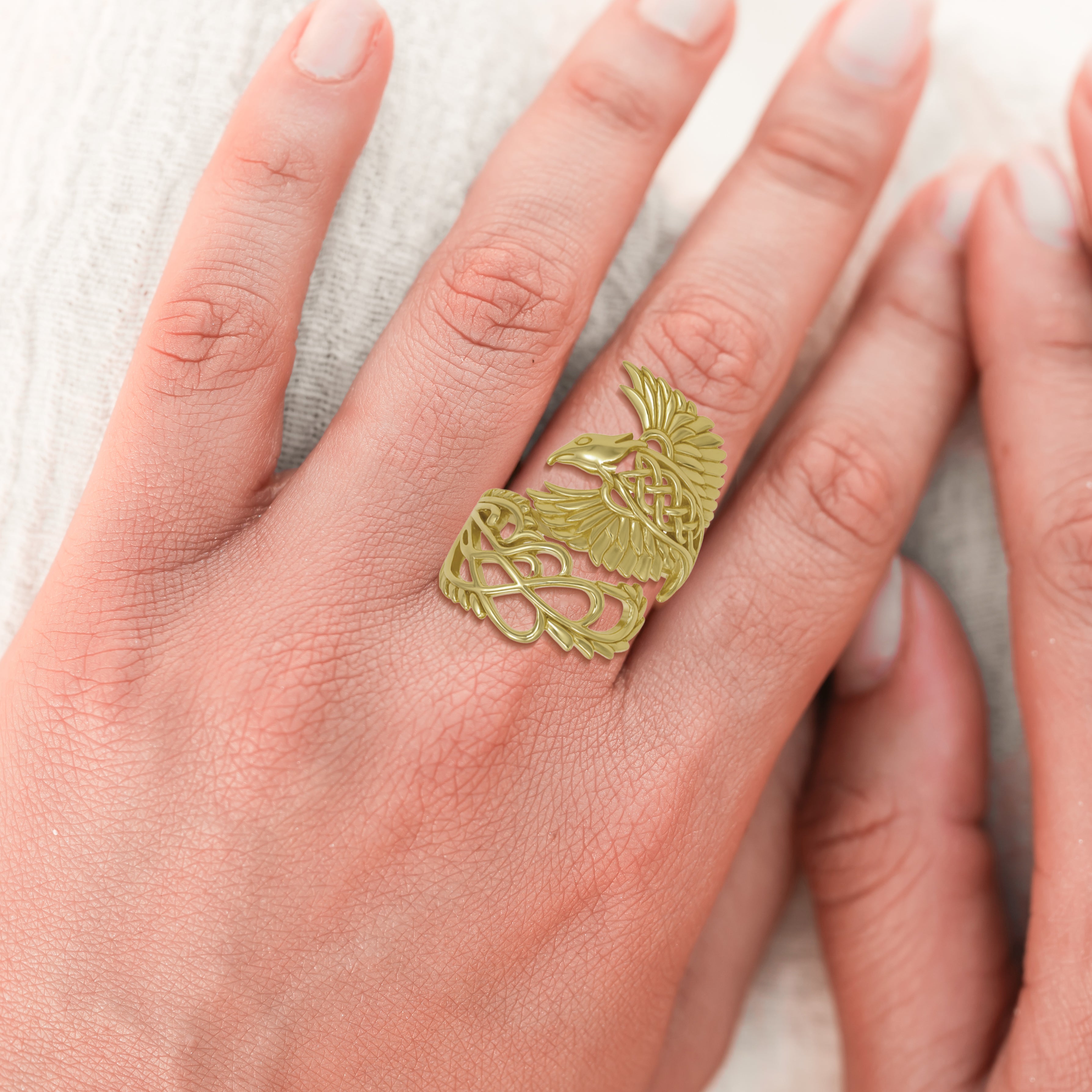 Honor The Flying Phoenix ~ Solid Gold Ring GRI2583